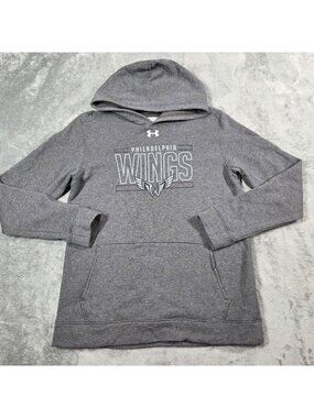 Philadelphia Wings Hoodie Youth Boys XL Gray Under Armour Lacrosse LAX Pullover